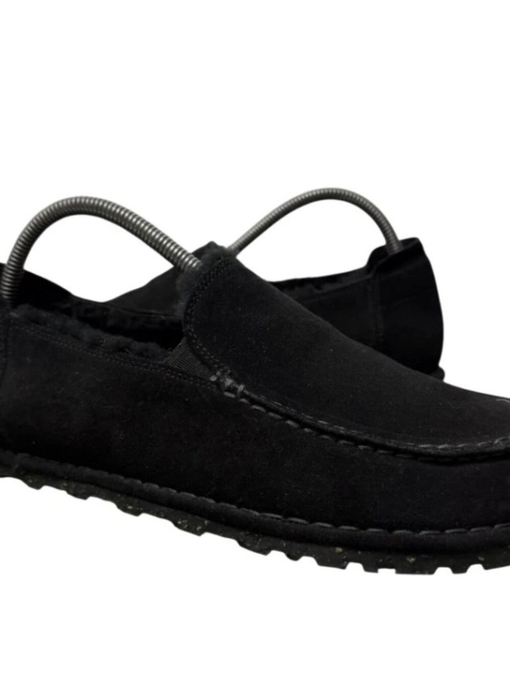 Birkenstock Utti Shearling Suede Leather Black Slip On Moccasin Shoes Women Sz 8